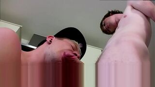 Straight boys ejaculating penis gay first time A Three Course Meal Of