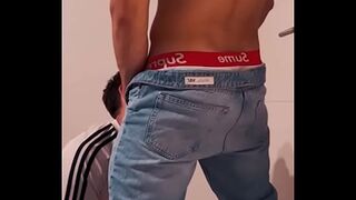THE STRAIGHT BOYFRIEND AT THE BACHELOR PARTY FUCKS ME ON THE EDGE OF THE PARTY