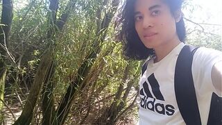 Jon Arteen shows his dick, pisses pee outdoor, puts his white sneakers in mud