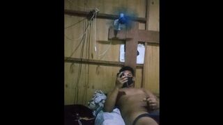 Stepbrother jerking off