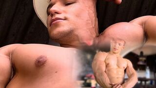 Muscle model JhonBianco flexing session turns on very horny
