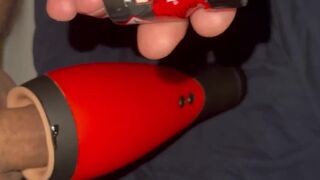 jerking off my big dick, with sex toy