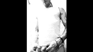 Tipo caricatura animada, hombre hot usando juguetes sexuales: Por Rabaerre