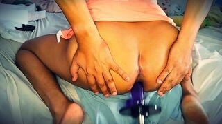 Anal Fuck machine edge of bed