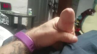 Sir Kink blowing a solo huge load out of his small cock!