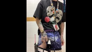 HARD COCK AT WORK, HAD TO RUSH HOME TO CUM. GETS MESSY !!!