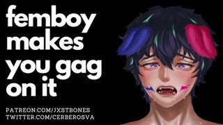 Muscular Femboy throat fucks you || NSFW Audio & ASMR Roleplay || Oral / Gagging / Deepthroat