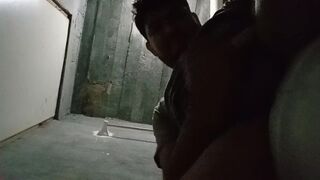 Small penis masturbates in the bathroom