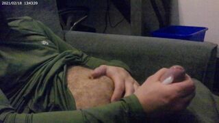 solo jerking, huge load