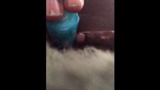 YOUNG EBONY MAKES HIS ASS CREAM WITH GF’s RABBIT [SOLO ANAL PLAY]