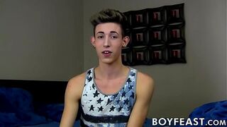 Horny twink Blake Mast gets to masturbate at home for real