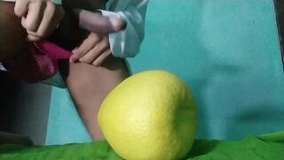 Asian Sissy crossdresser gave himself a huge handjob and eat his cum