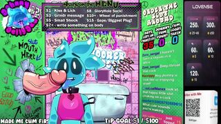 Slime Goes wild in Gloryhole Bathroom