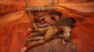 Two prisoners being devoured by monster cocks 3D