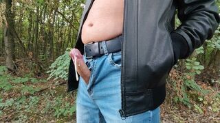 Hot jerk off in the forest and cum hard