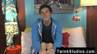 Gay cock Skyelr Bleu is on camera providing an interview and he's