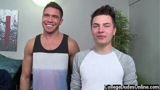 Amazing gay scene Josh fills up Samï¿½'s backside with his gigantic