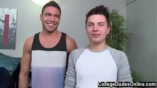 Hardcore gay Josh globs to his knees first and c. on Samï¿½'s long