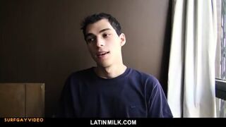 Latin Twink Gets To Suck Giant Dick And Fucked Whit Facial Cumshot For Cash