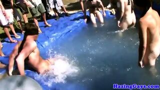 Outdoor College Initiation With Twink Sucking