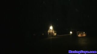 Outdoor College Initiation With Twink Jerking