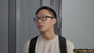 IR Asian Twink Rimmed And Barebacked By Black Security Stud