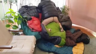 Cum Puffy Nylon Jacket overfilled