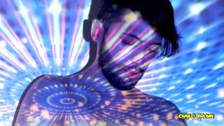 Jerking Off My Big Uncut Latino Cock In Space With Fireworks Cumshot