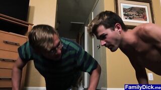 Stepdaddy Makes His Stepson Suck Twinks Enormous Cock