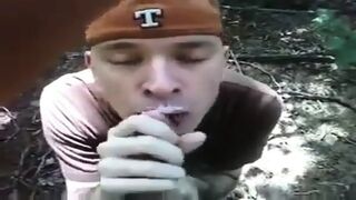 Blowing The Construction Worker In The Woods