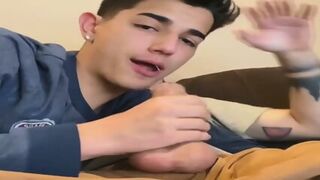 Cute Twink Sucking His Friends Thick Dick