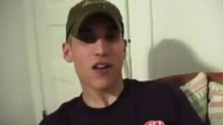 Gay American Twink Interviewed While Wanking