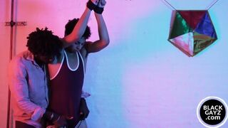 Black Hunk Handcuffs Twink And Ass Fucks Him Bareback