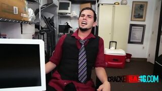 Latin Cracker Gets His Asshole Pounded Against Directors Desk