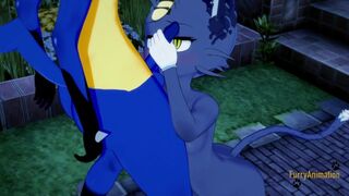 Pokemon Yaoi - Meowth Alola suck and is fucked by Lucario