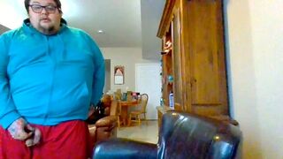 Balls Went from Extremely Itchy Filled up 'n Busting Large Sperm Load onto Leather Chair Pissing