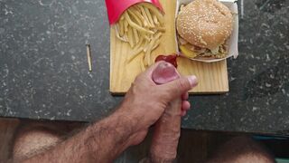 Smoking a joint, I jerked off and came on my McDonald's Big Mac