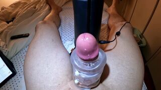 TheHandy fleshlight milks my swollen cock.