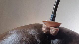 Sex machine fucks me. Huge dildo