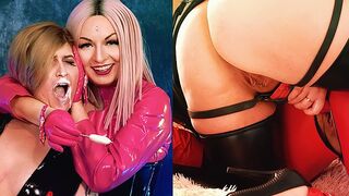 Strap-on Fuck of Big Ass Slut! Deep throat and Pussy Stretching Training.