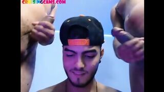 Double Handjobs For Latina Guy On