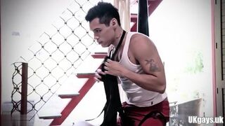 Latin Gay Threesome With Cumshot