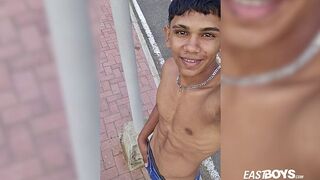 Super cute latino boy with abs and big dick