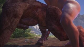 Big Muscle Man Fucks Grok Hard! Minotaur Cums A Bucket Full / (Gay Furry) / Wild Life Furries