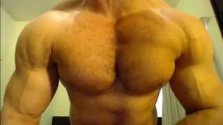 Flexing and then jackoff no cumshot
