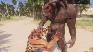 Wild Life / Tiger getting Fucked by a Minotaur
