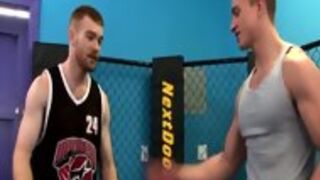 Closeup Gay Gymsex With Two Hunky Jocks