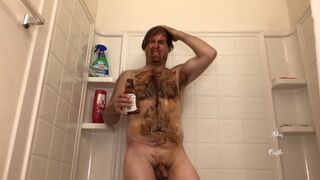 Cowboy Sploshes In Tub With BBQ Sauce