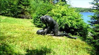 orca predator subdues his enemy outside