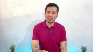 Threesome between the gifted muscular pilot, the flight attendant and the passenger of the flight in bogota colombia